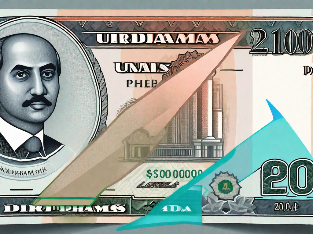 Uae dirhams and philippine peso banknotes