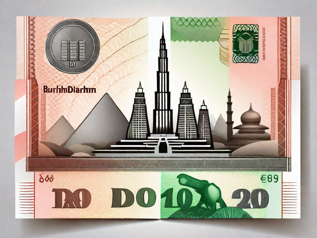 Indonesian rupiah and uae dirham banknotes