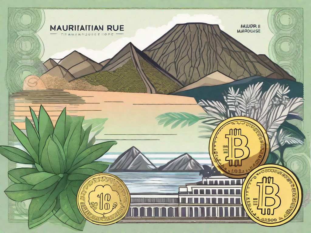 The mauritian rupee banknotes and coins