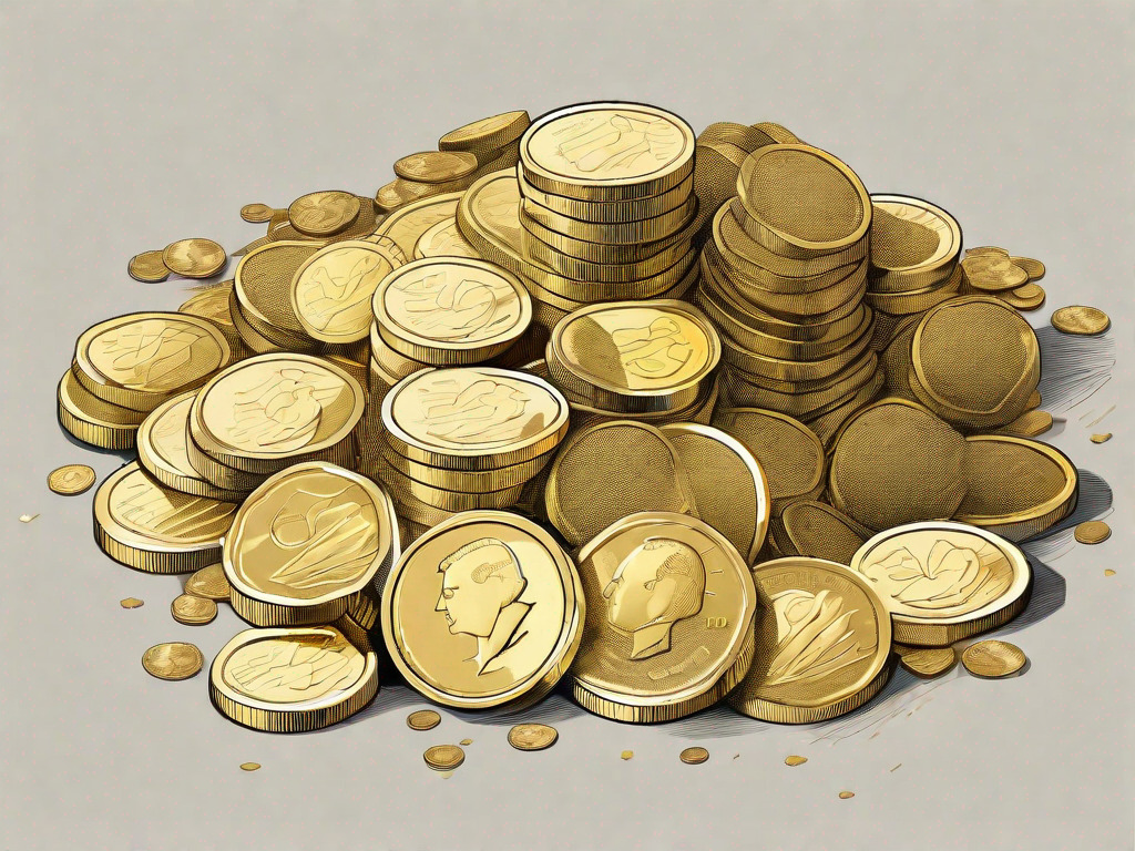 A large pile of gold coins