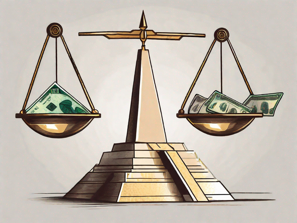 A pair of scales balancing different types of international currencies