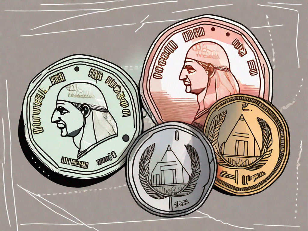 Indian rupee notes and united arab emirates dirham coins