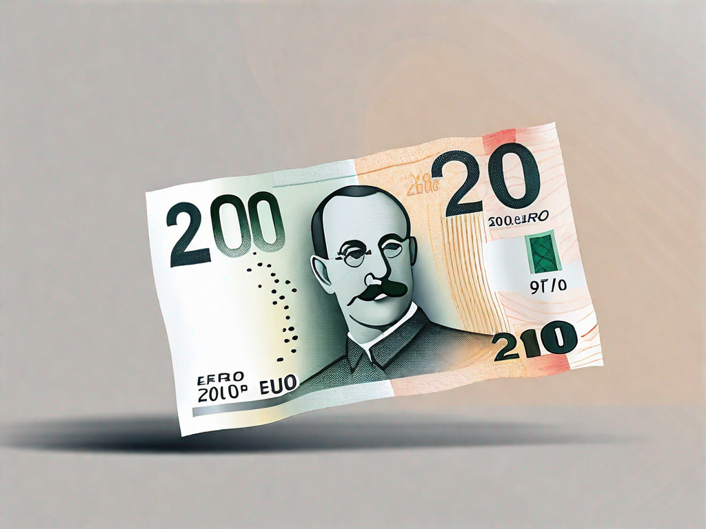 A crisp 20 euro note on a minimalist background