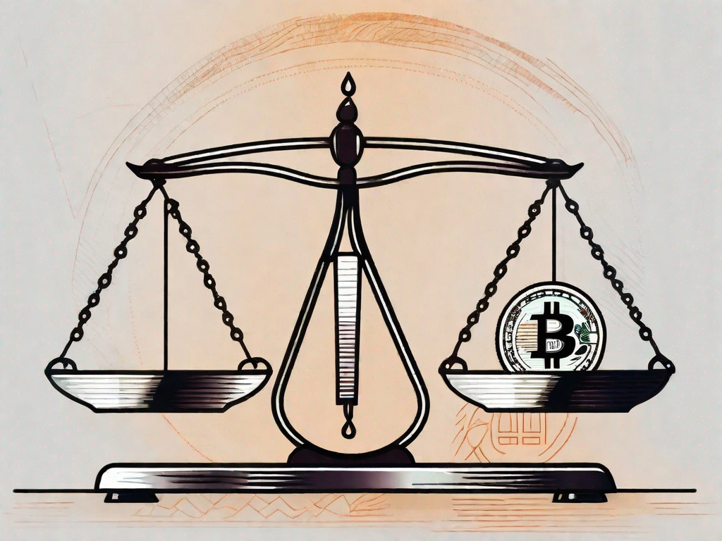 A pair of scales balancing the uae dirham and the indian rupee symbols