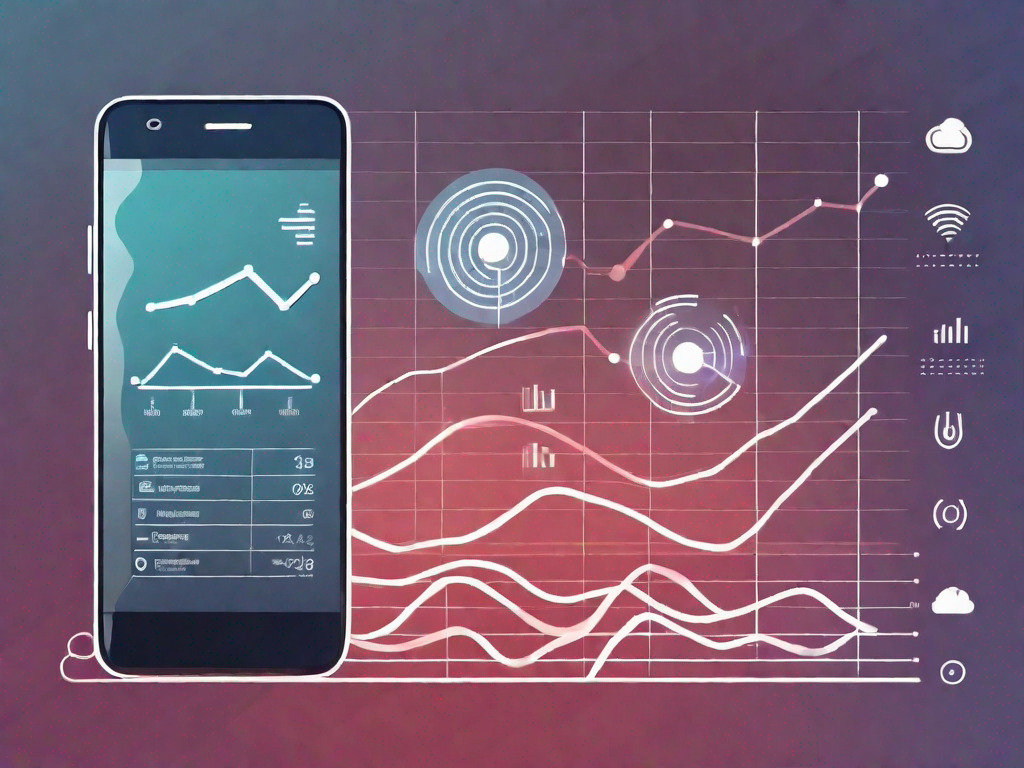 A smartphone displaying a data usage chart