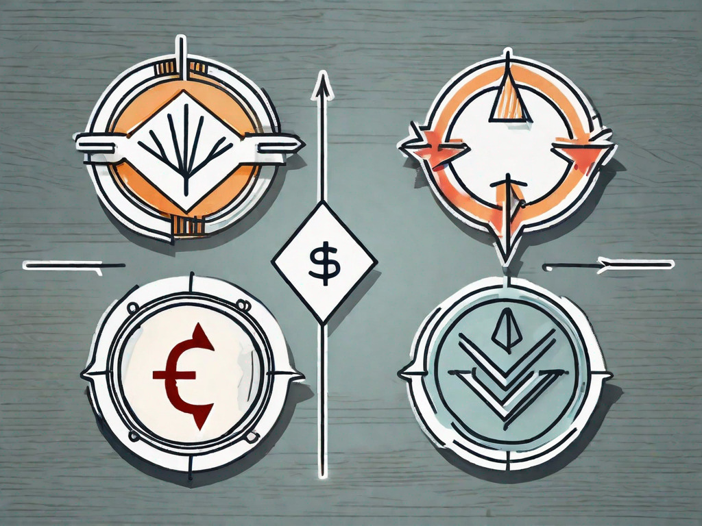 Two symbolic currency icons