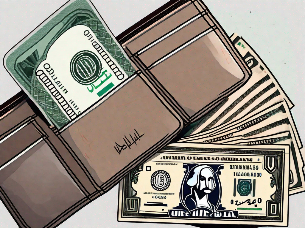 A wallet with uae dirham bills inside