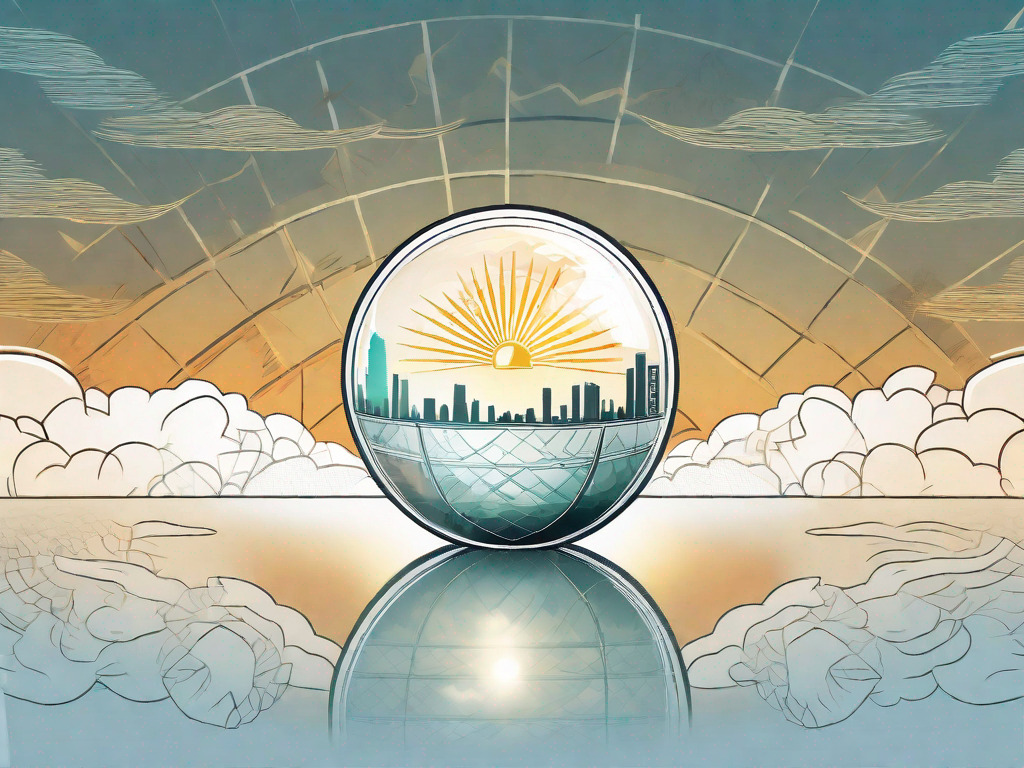 A crystal ball reflecting the uae dirham and indian rupee symbols