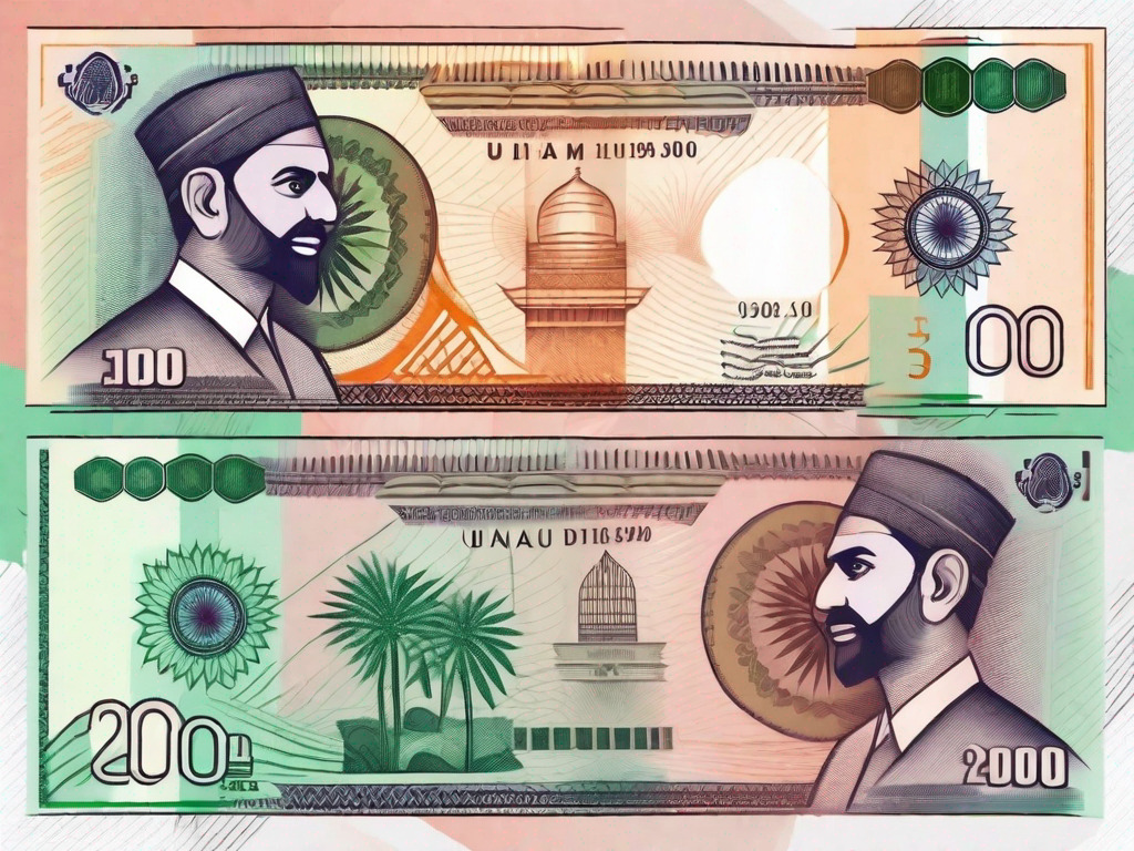 Currency notes - uae dirham and indian rupee