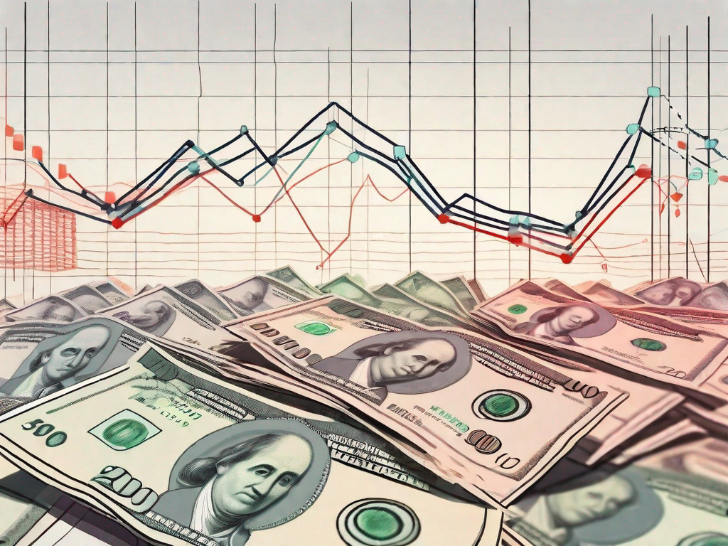 Currency notes from different countries and a digital screen showing fluctuating numbers to represent exchange rates