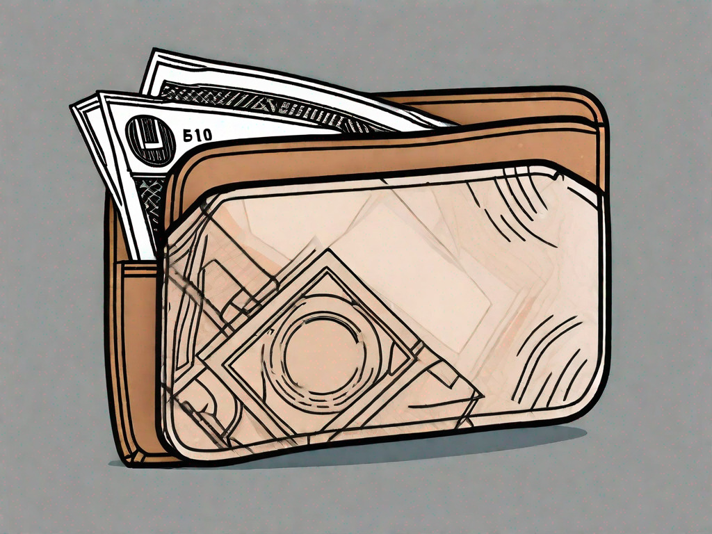 A wallet with us dollars on one side and uae dirhams on the other side