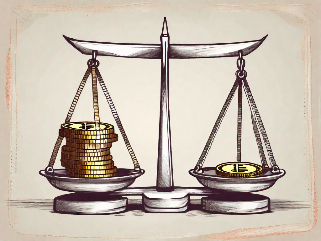 Indian rupees and united arab emirates dirhams in a balance scale indicating a currency exchange