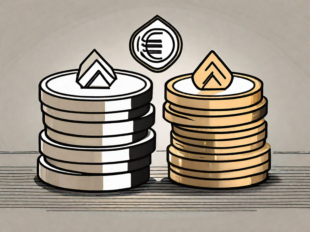 Two stacks of coins