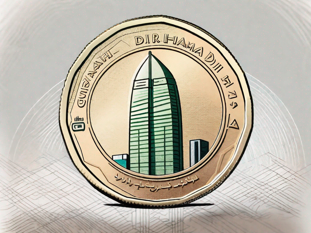 A single dirham coin from dubai and a stack of cfa francs